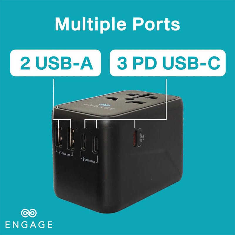 Engage Universal Travel Charger - 3PD Port / 65W / Black