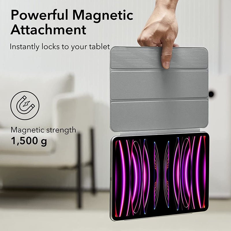 ESR Ascend Trifold Case - Apple iPad Pro 12.9 Gen 6/5/4/3 (2018-2022) / Silver Gray Accessories > Mobiles & Tablets >