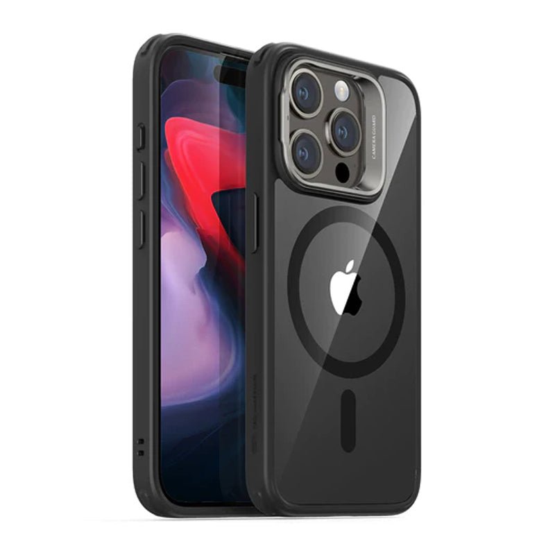 ESR كلاسيك هايبرد حافظة مع  حامل  مخبأ (هالو لوك) - ابل ايفون 15 برو / شفاف  و أسود اكسسوارات > هواتف  و