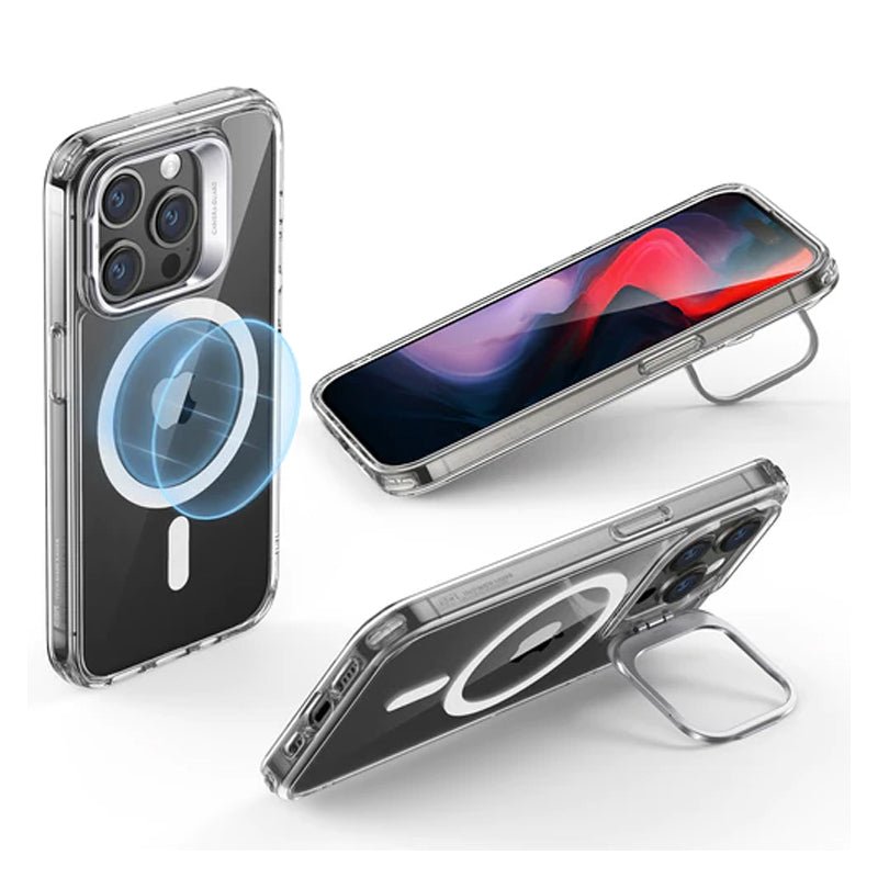 هايبرد  ESR كلاسيك هايبرد حافظة مع  حامل  مخبأ (هالو لوك) - ابل ايفون 15 برو / شفاف اكسسوارات > هواتف  تابلت >