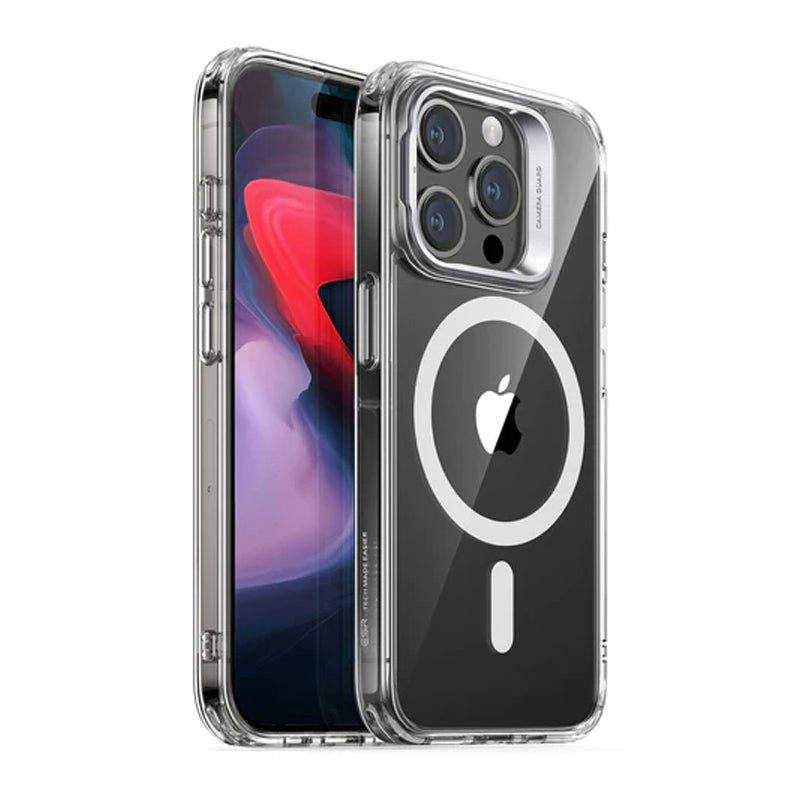 هايبرد  ESR كلاسيك هايبرد حافظة مع  حامل  مخبأ (هالو لوك) - ابل ايفون 15 برو / شفاف اكسسوارات > هواتف  تابلت >