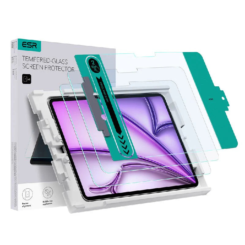 ESR Rebound Hybrid 360 Case - Apple iPad Pro 13" 2024 / Blacl  + ESR Tempered-Glass Screen Protector - Apple iPad Air 13-inch / Clear - Bundle Offer