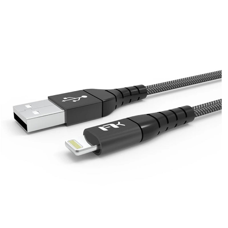 Feeltek Air Lightning to USB-A Cable 180cm (Braid + Metallic) - Black