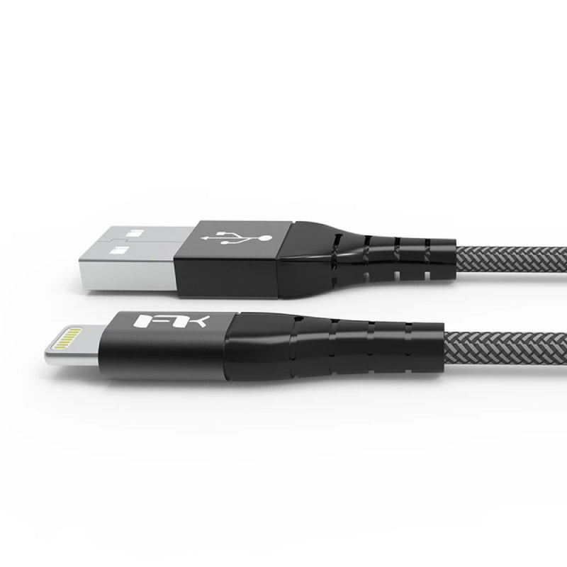 Feeltek Air Lightning to USB-A Cable 180cm (Braid + Metallic) - Black