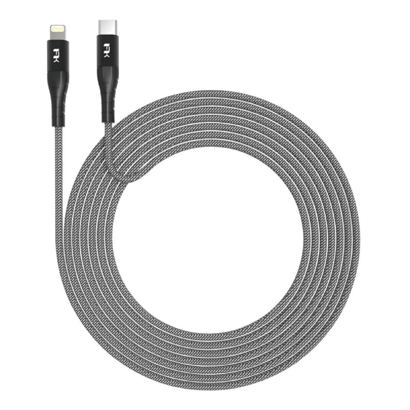 Feeltek Air Lightning to USB-C Cable 180cm (Braid + Metallic) - Black