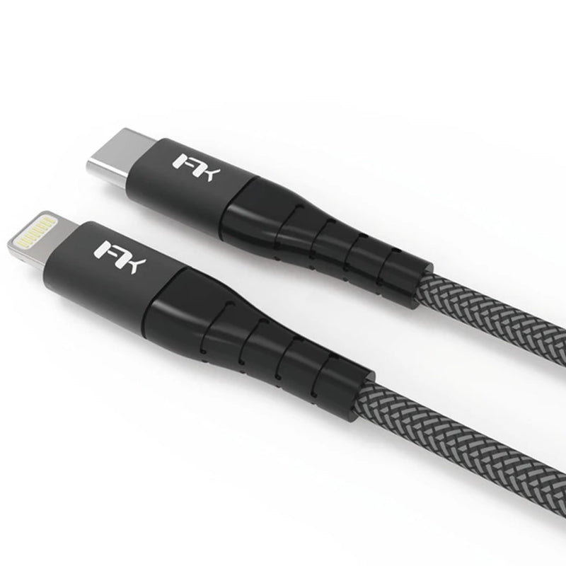 Feeltek Air Lightning to USB-C Cable 180cm (Braid + Metallic) - Black