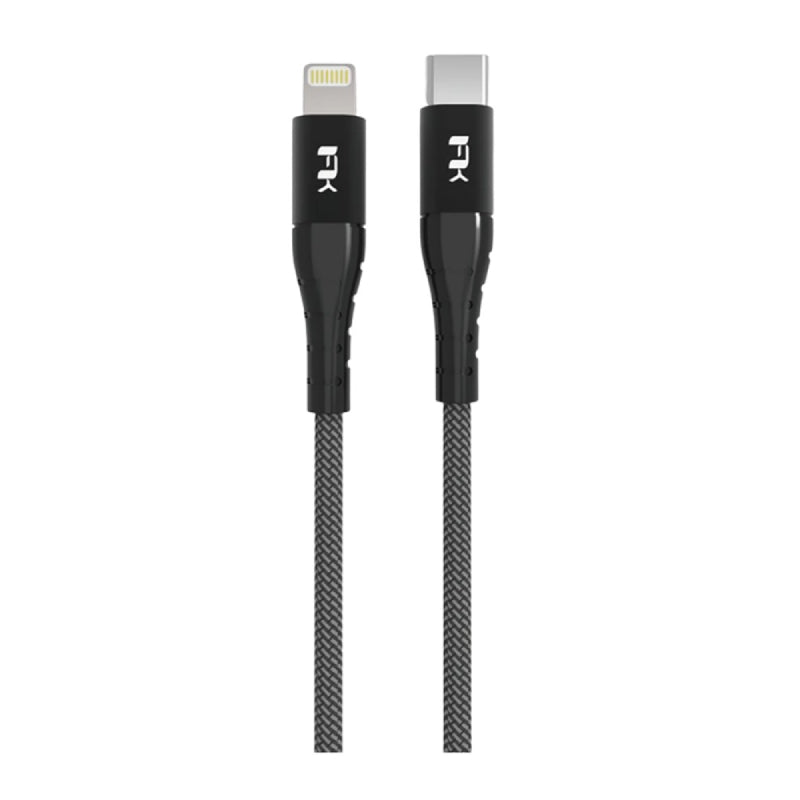 Feeltek Air Lightning to USB-C Cable 180cm (Braid + Metallic) - Black