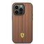 Ferrari iPhone 14 Pro Max Leather Case With Embossed Stripes & Yellow Shield Logo - Camel Accessories > Mobiles &