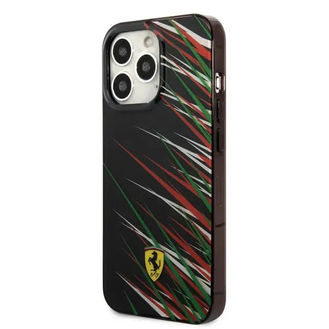 Ferrari iPhone 14 Pro PC/TPU Case with Double Layer Grass Print - Black Accessories > Mobiles & Tablets > Mobiles