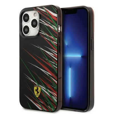 Ferrari iPhone 14 Pro PC/TPU Case with Double Layer Grass Print - Black Accessories > Mobiles & Tablets > Mobiles
