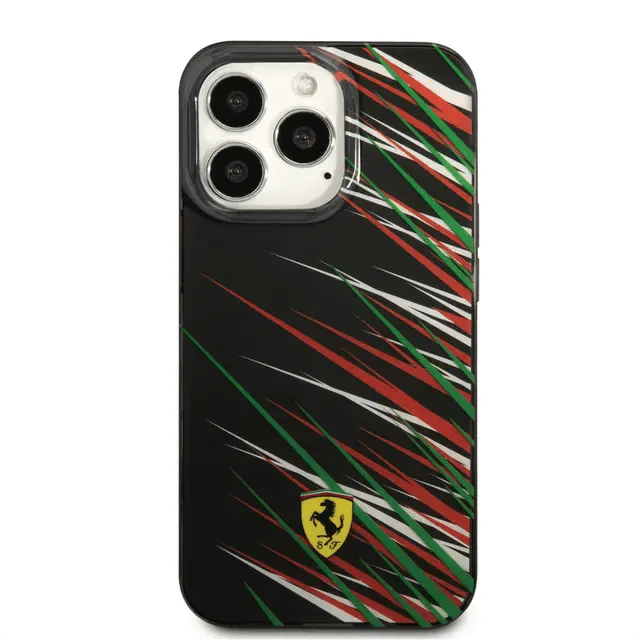 Ferrari iPhone 14 Pro Max PC/TPU Case with Double Layer Grass Print - Black Accessories > Mobiles & Tablets > Mobiles