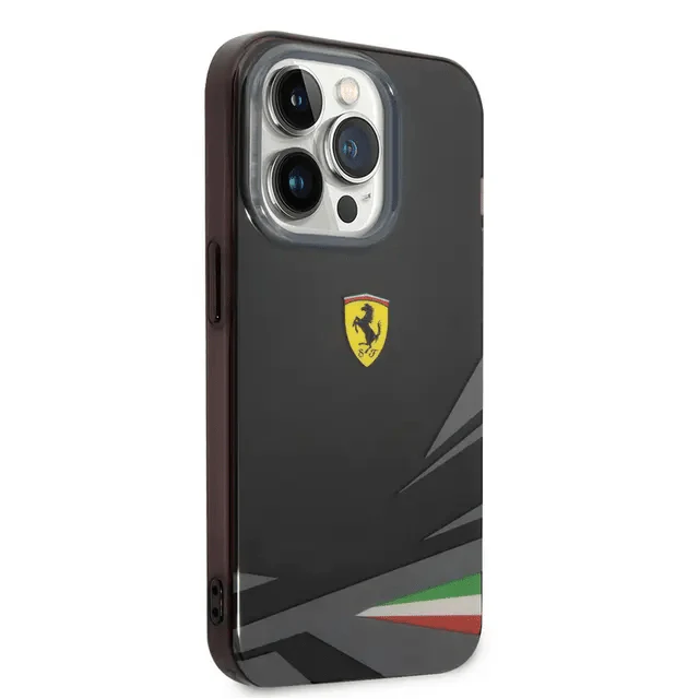 Ferrari iPhone 14 Pro PC/TPU Case with Double Layer Print - Black Accessories > Mobiles & Tablets > Mobiles