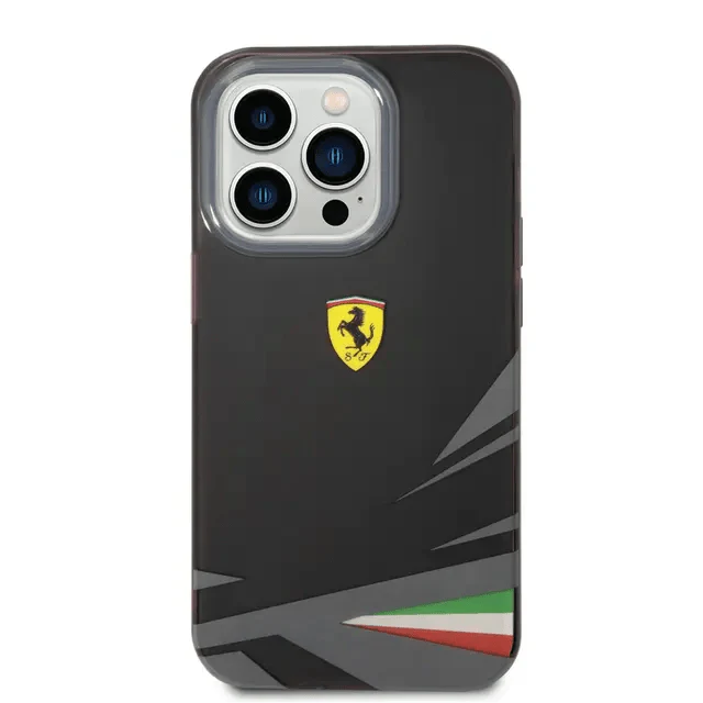 Ferrari iPhone 14 Pro Max PC/TPU Case with Double Layer Print - Black Accessories > Mobiles & Tablets > Mobiles