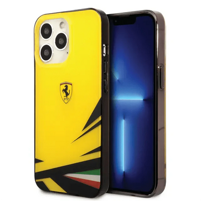 Ferrari iPhone 14 Pro PC/TPU Case with Double Layer Print - Yellow Accessories > Mobiles & Tablets > Mobiles
