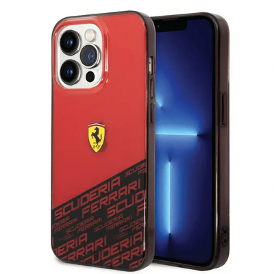 FERRARI iPhone 14 Pro PC/TPU IML CASE BOTTOM SCUDERIA ALLOVER PRINT - Red Accessories > Mobiles & Tablets > Mobiles