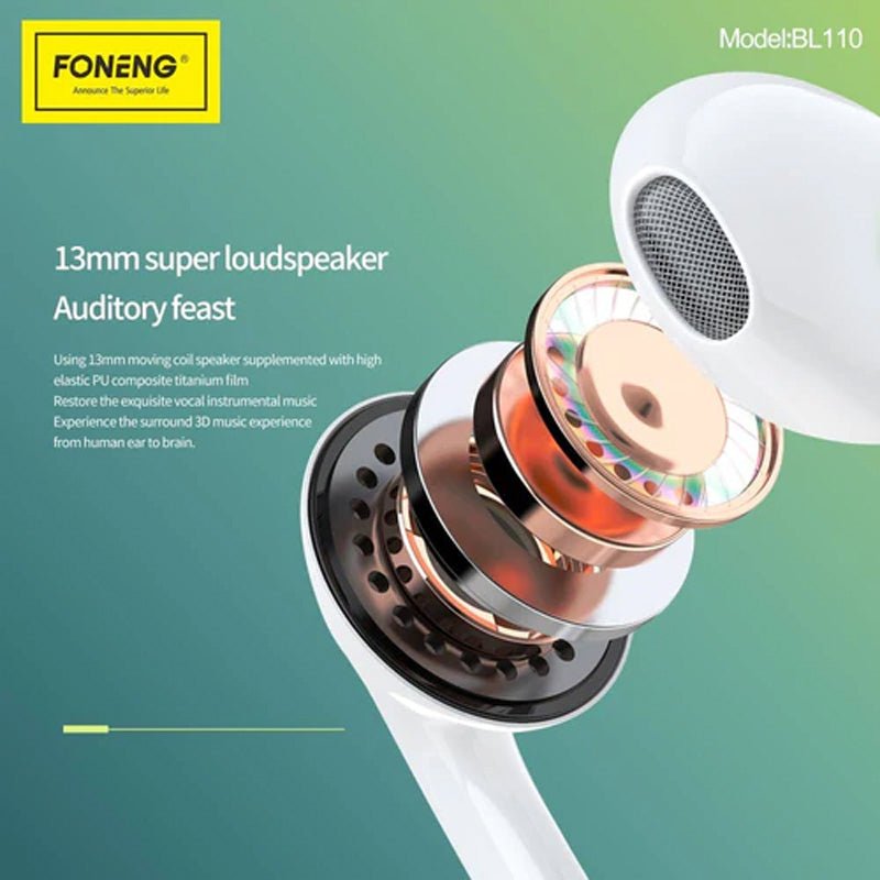 Foneng BL110 Football TWS Earphone - White