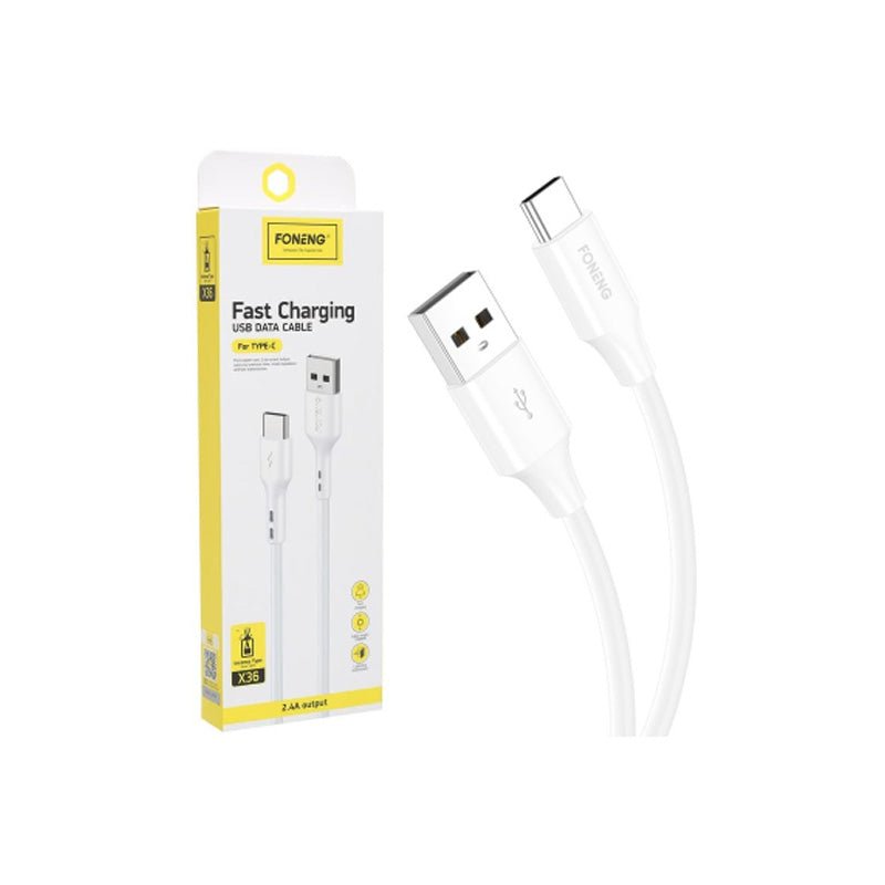 Foneng X36 Incense Data Cable Fast 2.4A Type-C 2M - White