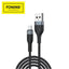 Foneng X51 2M Spiral Weaved Quick Charge Data Cable Fast 3A - Black