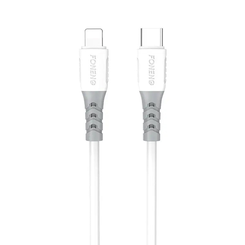 Foneng X66 PD Type-C to Lightning 20W Fast Data Cable 1M - White