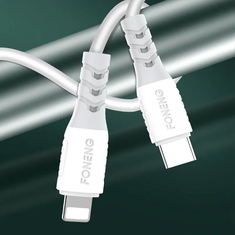 Foneng X66 PD Type-C to Lightning 20W Fast Data Cable 1M - White