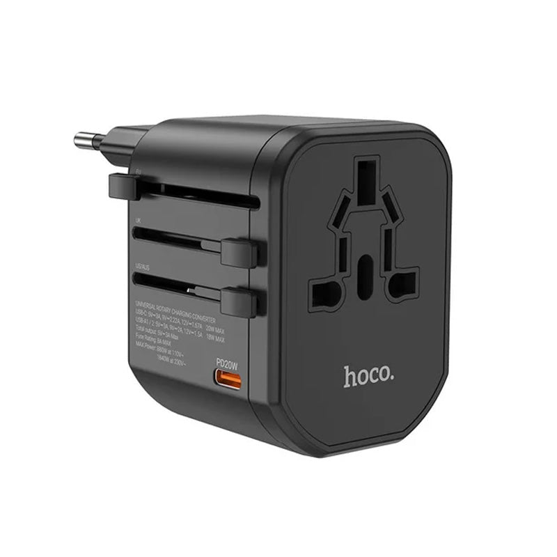 Hoco Universal Travel Conversion Fast Wall Charger - DC44 / PD20W / Three Ports