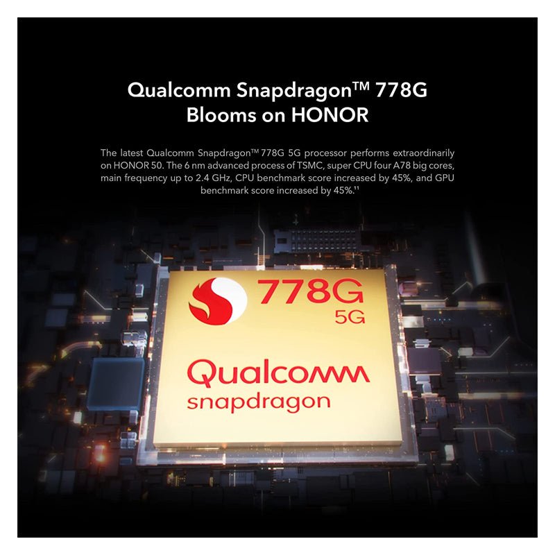 هونر 50 - 256 جيجابايت / 6.57 بوصة LCD / واي-فاي / 5جي  أسود - هاتف