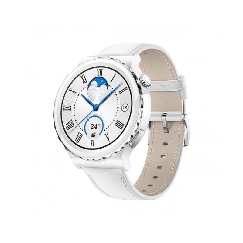 هواوي ساعة جي تي 3 برو فريججا ساعة ذكية - 1.32 بوصة أموليد / 43 مم / بلوتوث / أبيض جلد