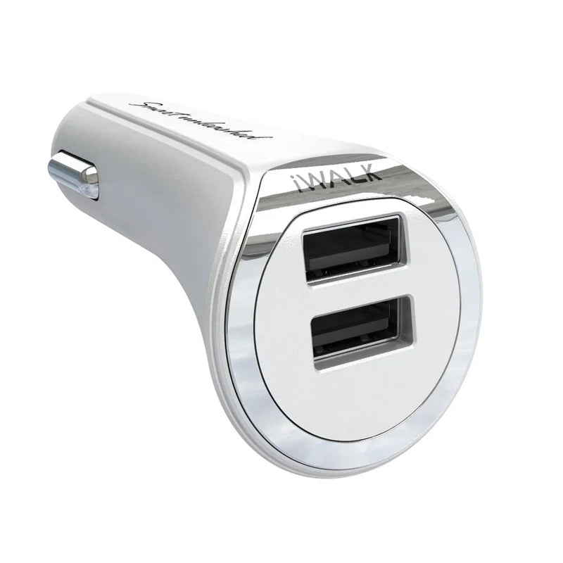 iWalk Dolphin Car Charger With Lightning Cable - USB-3.4A / White