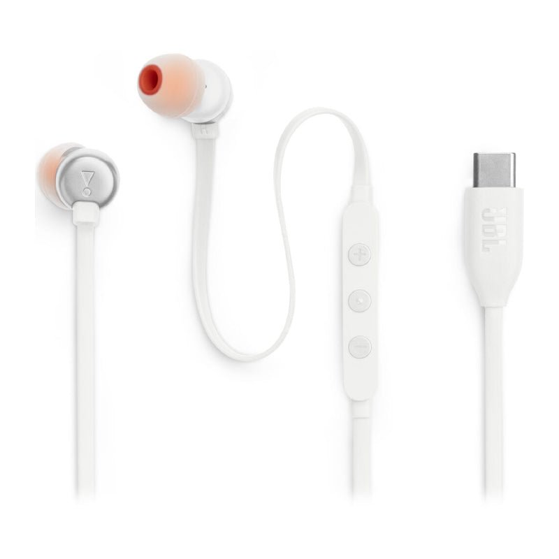 JBL Tune 310C USB-C Headphones - In-ear / Wired / White