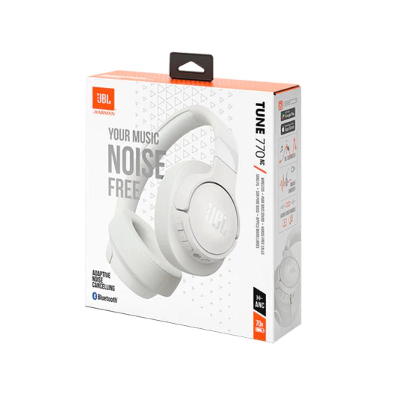 JBL Tune 770NC Wireless Noise-Cancelling Over-Ear Headphones - White