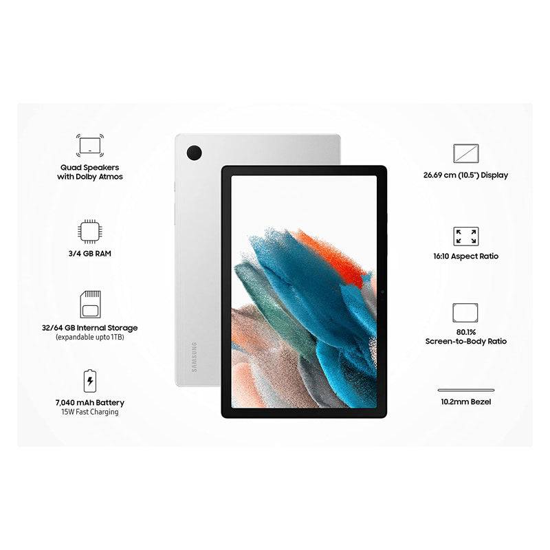 سامسونج جالكسي تابلت A8 - 10.5" TFT / 4 جيجابايت / 64 جيجابايت / واي فاي / فضي - تابلت