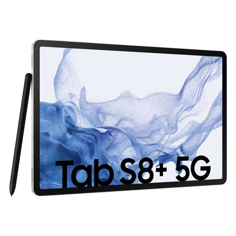 سامسونج جالكسي تابلت S8+ - 12.4 بوصة سوبر أموليد / 8 جيجابايت / 128 جيجابايت / واي فاي / 5جي / فضي - - تابلت