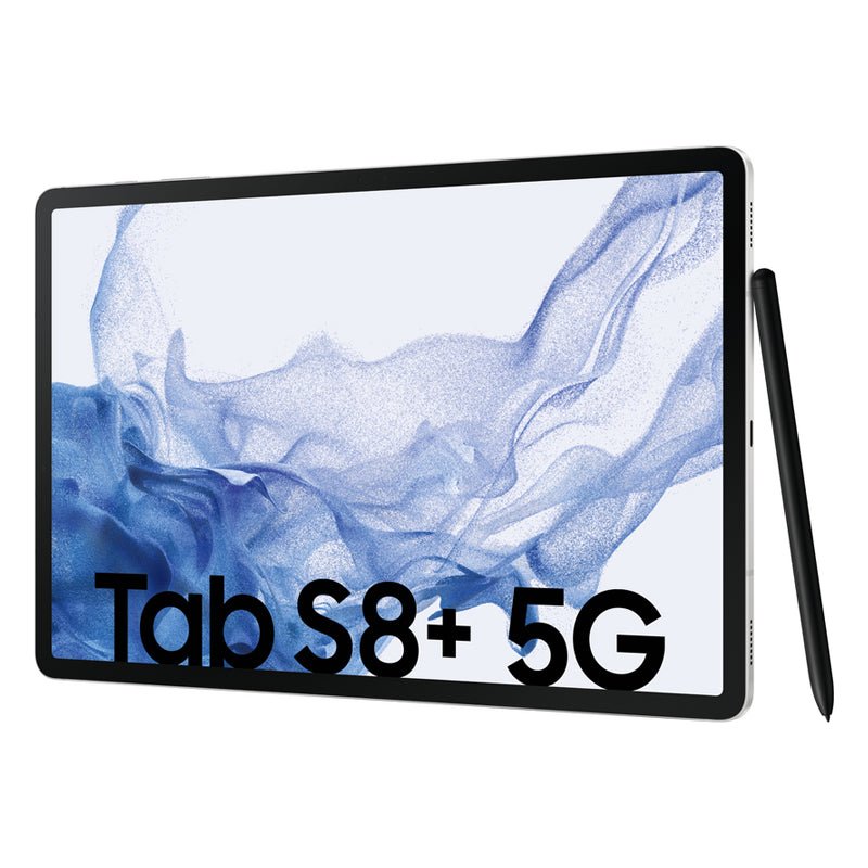 سامسونج جالكسي تابلت S8+ - 12.4 بوصة سوبر أموليد / 8 جيجابايت / 128 جيجابايت / واي فاي / 5جي / فضي - - تابلت
