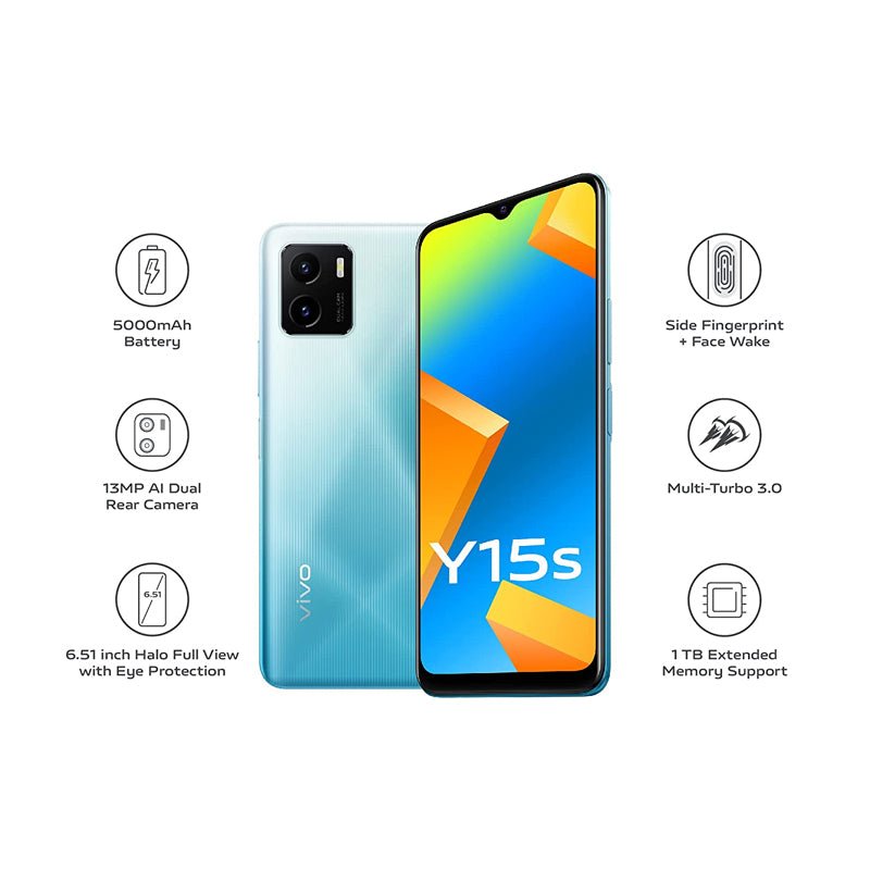 Vivo Y15S - 32GB / 6.51" IPS LCD / 4G / Wi-Fi / Wave Green - Mobile