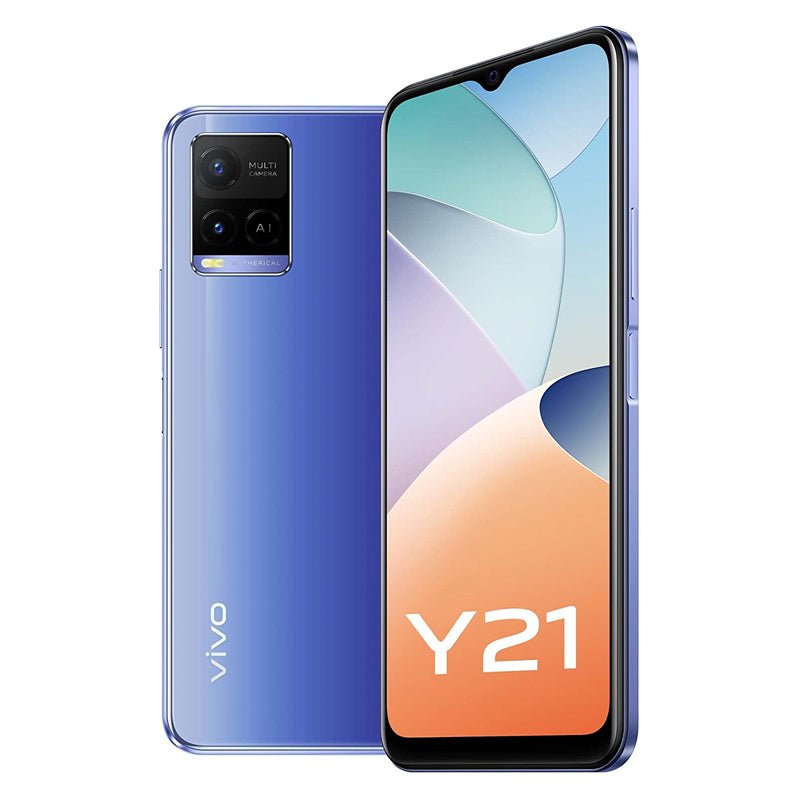 Vivo Y21 - 64 جيجابايت / 6.51" HD+ / 4جي / واي-فاي / Metallic أزرق - هاتف