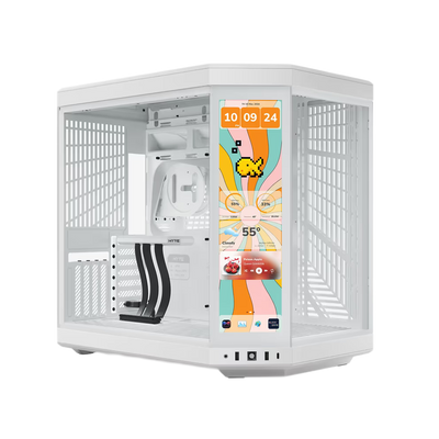 HYTE Y70 TOUCH INFINITE 14.5 Inch Integrated IPS Touchscreen ATX Case - Snow White