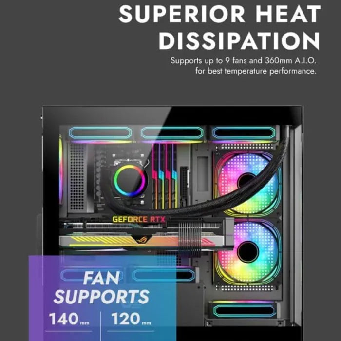 Darkflash C218M Gaming Case - White (With 3 x ARGB Fans + 650W PSU Included)
