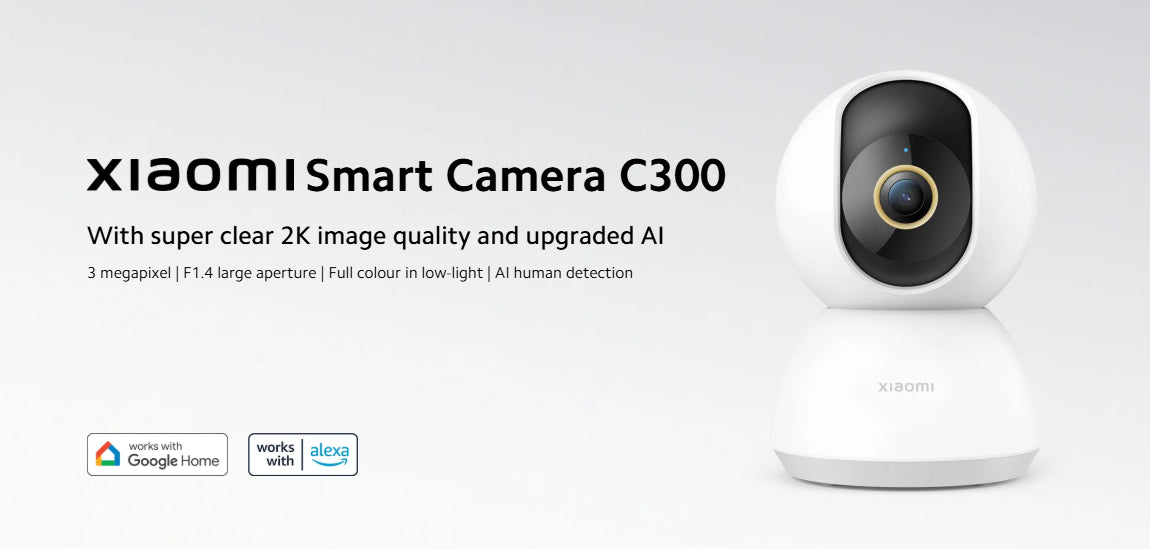 Xiaomi Smart Camera C300 - 3MP / F1.4 large aperture / Two-way Intercom / AI Human Detection / White