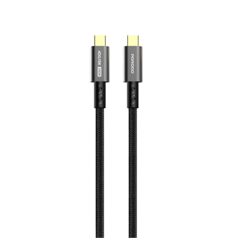 Porodo Woven Cable  - 1.8M / 240W / 40Gbps / USB-C