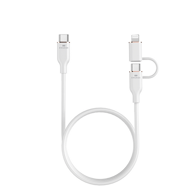 Engage Super Soft Silicone C To Usb-C Cable W/Lightning Adapter Wt 8954526522395