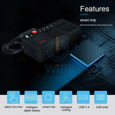 Car Power Inverter - 300W / USB / Black Accessories > Power > Power Protection > Surge Protector