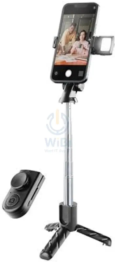 Cellularline Selfie Tripod Sparkle Bluetooth - Black Accessories > Mobiles & Tablets > Mobiles > Mobile Holder / Stands