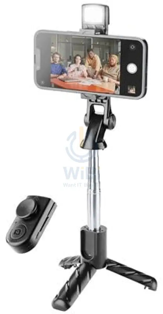 Cellularline Selfie Tripod Sparkle Bluetooth - Black Accessories > Mobiles & Tablets > Mobiles > Mobile Holder / Stands