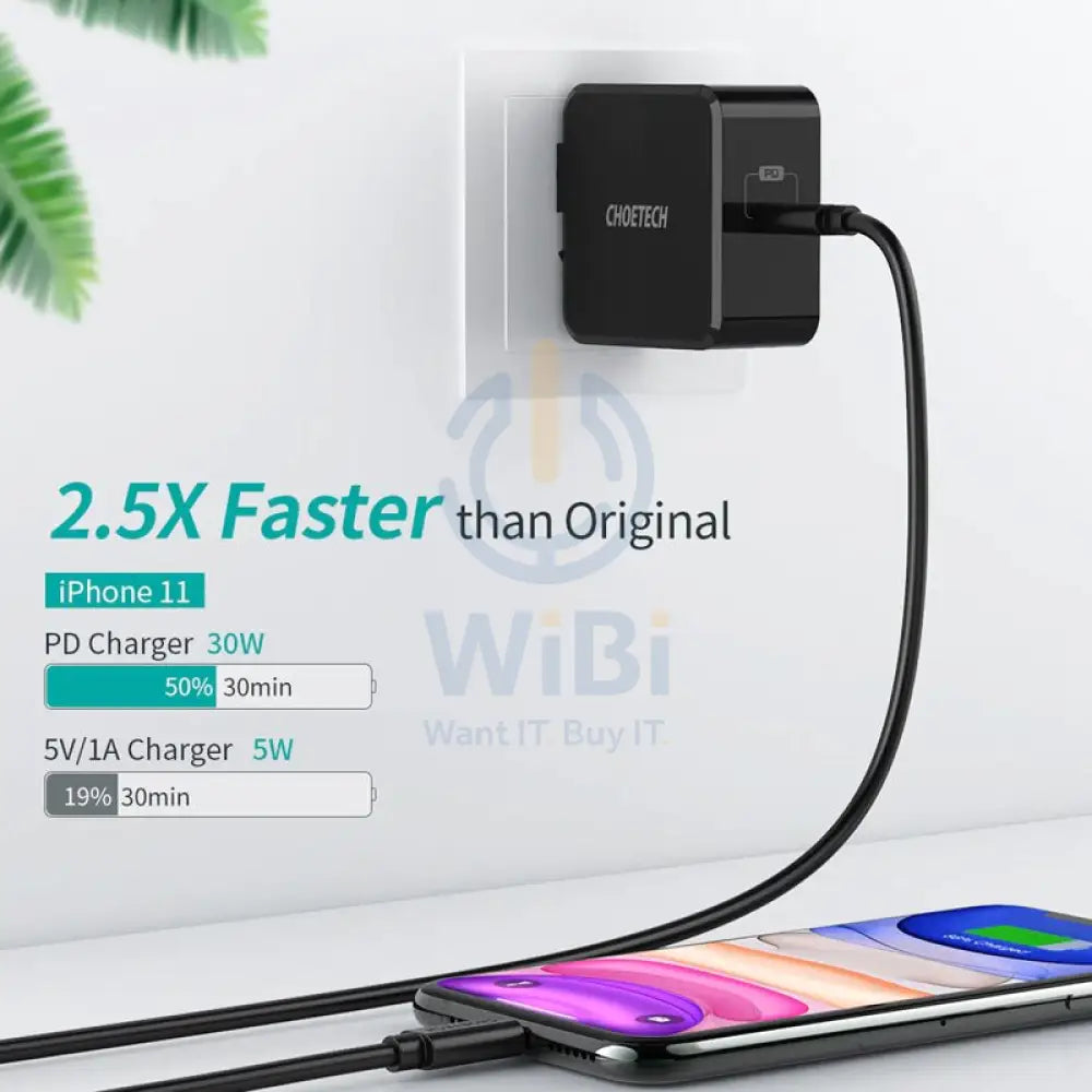 Choetech Power Delivery Charger - 30W / Black