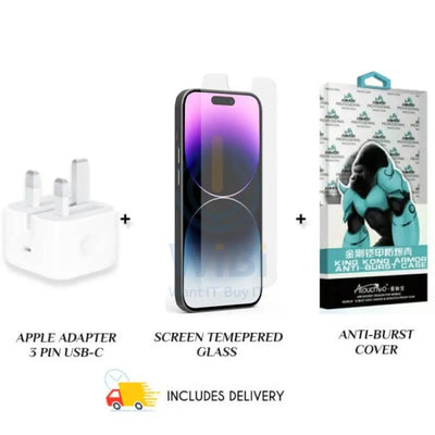 Combo Offer (Adapter + Screen Guard + Cover + Delivery) For iPhone 14 Pro Max Accessories > Mobiles & Tablets