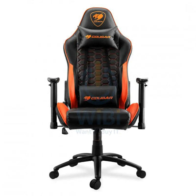 Cougar Outrider Gaming Chair - Breathable PVC Leather / 180° Reclining / Black & Orange
