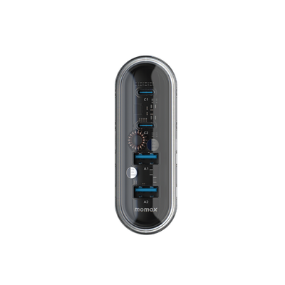 MOMAX 1-Charge Flow 4-Port GaN Charger - 80W / USB-A / USB-C / White