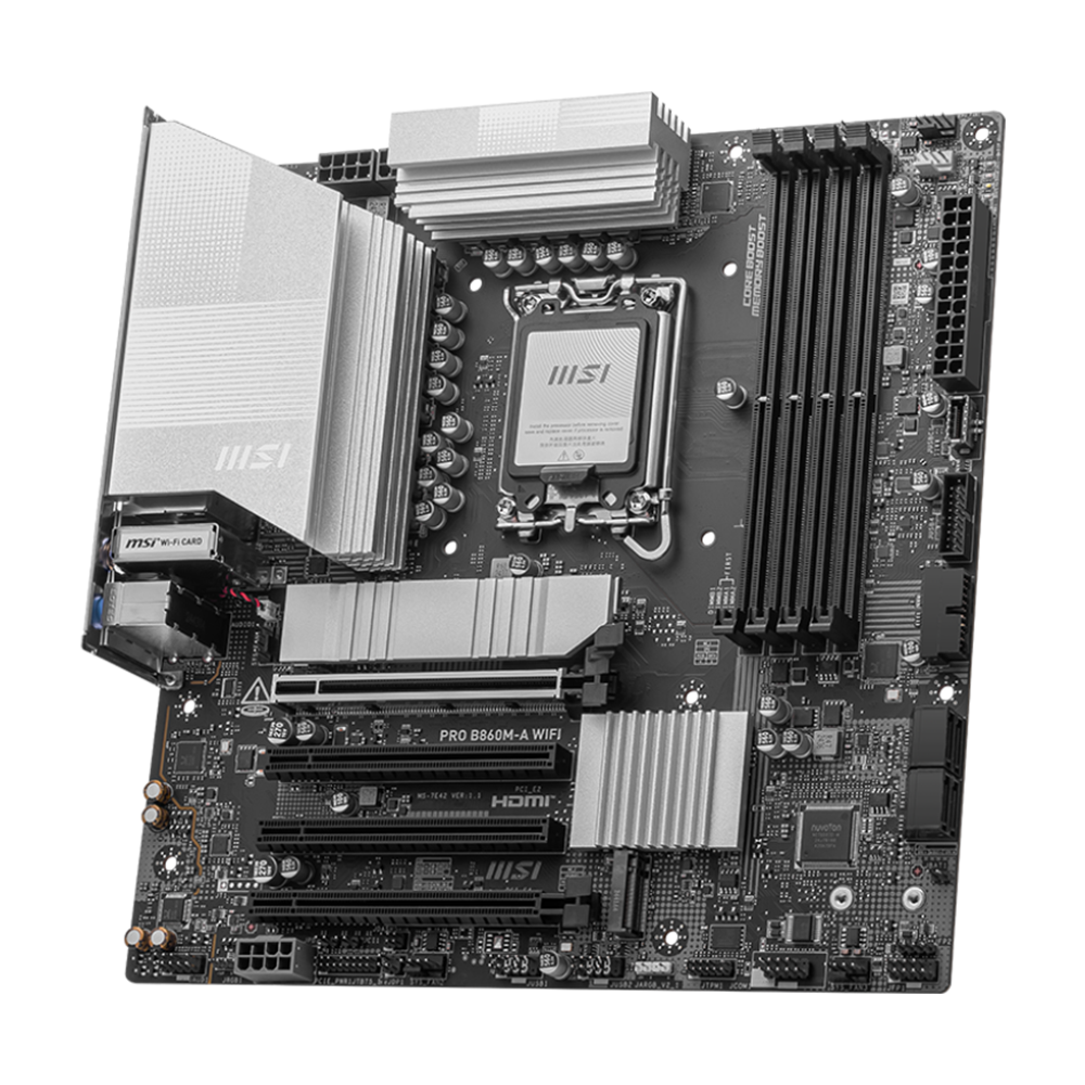MSI PRO B860M-A Motherboard - DDR5 / Wi-Fi / Bluetooth / HDMI / DisplayPort / USB - Black