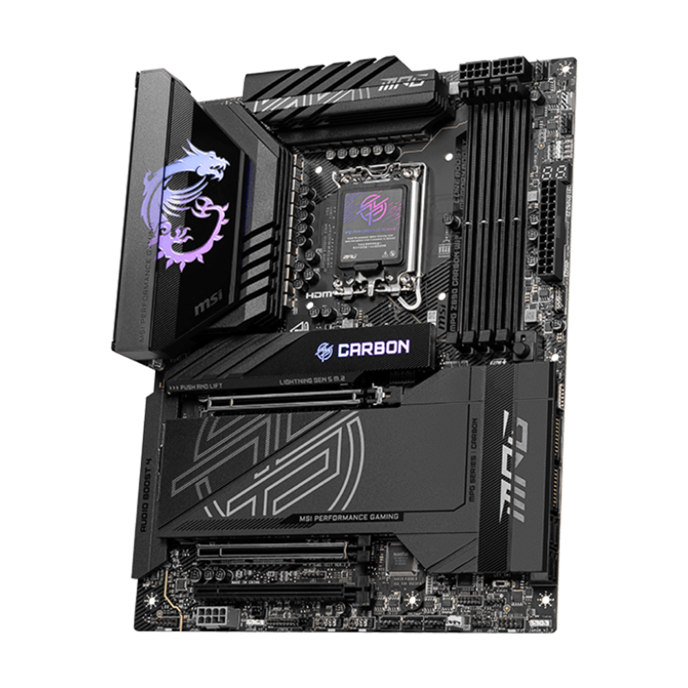 MSI MPG Z890 Carbon Motherboard - DDR5 / Wi-Fi7 / Bluetooth / HDMI / DisplayPort / USB - Black