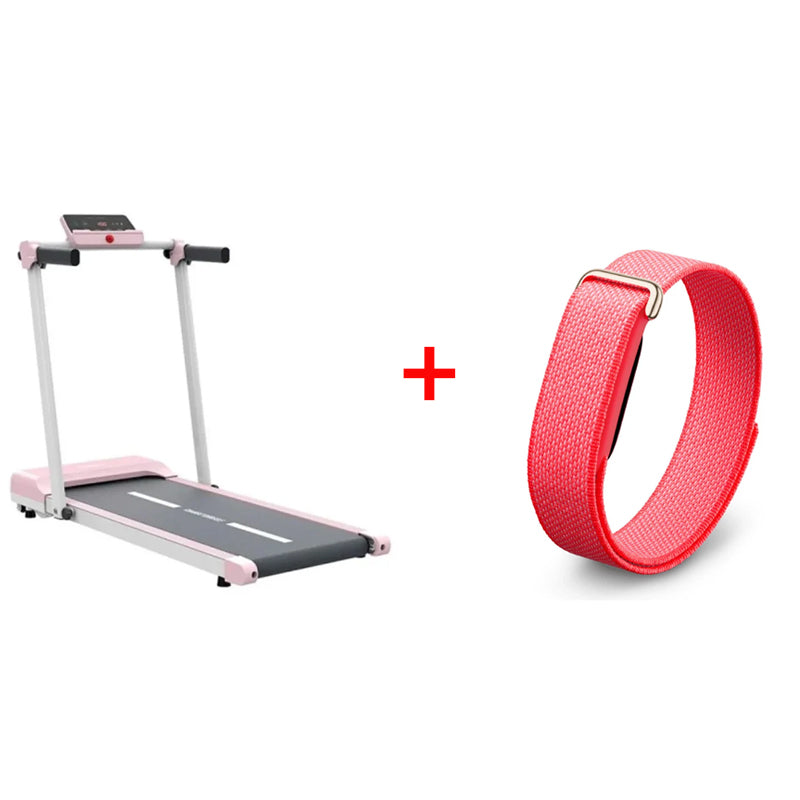 HSM Smart Foldable Home Treadmill - Pink + Google Fitbit Air Smart Screenless Fitness Tracker - Bluetooth / Berry - Bundle Offer